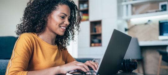 Woman using a laptop